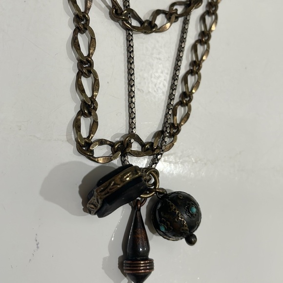 Lucky Brand 3-Strand W/Charms Turquoise Necklace—GORGEOUS! Excellent Cond! - Picture 12 of 15